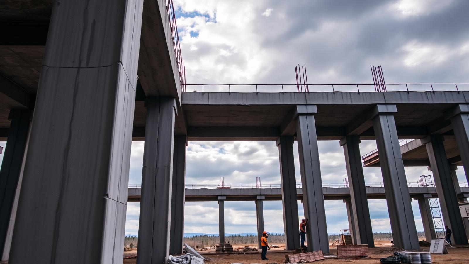 Obra civil y estructura en construcción